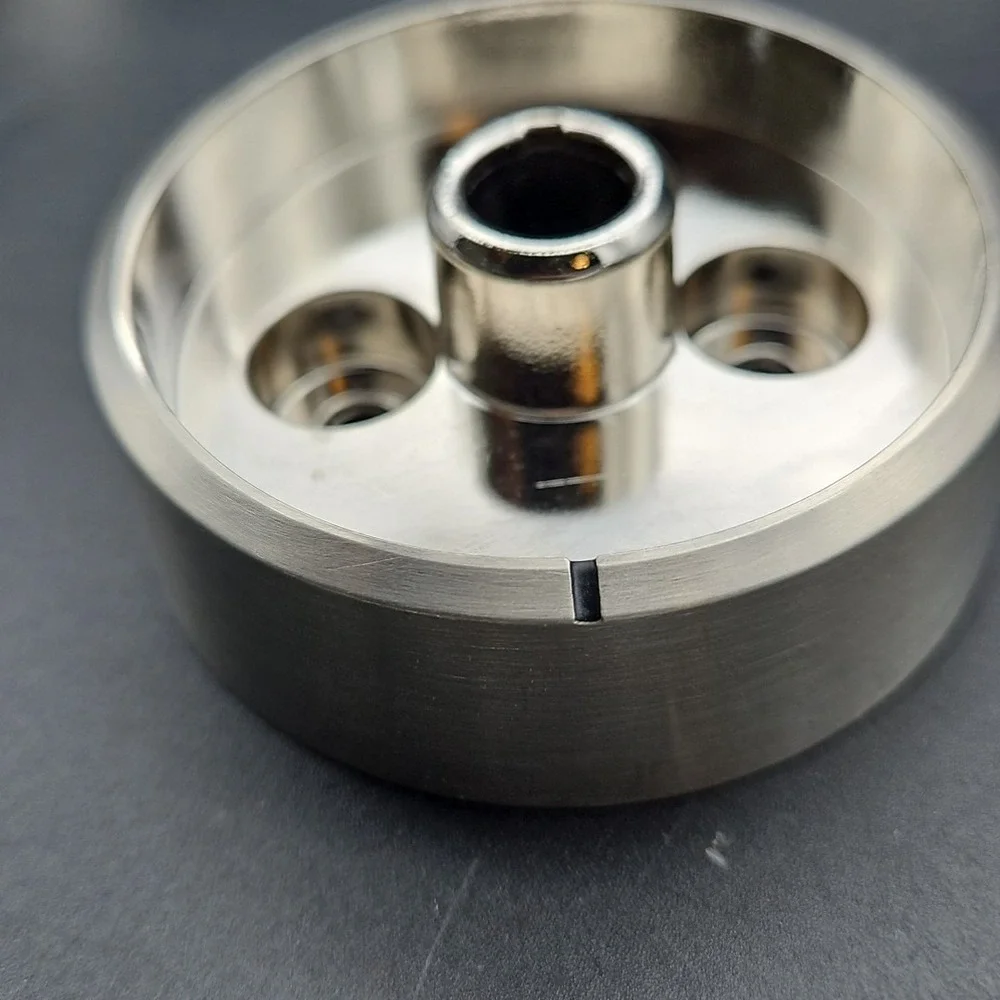 GE Cafe Oven 307D1042P001 Brushed Stainless Knob Bezel GSO Zn 1 OEM 307D1042P001